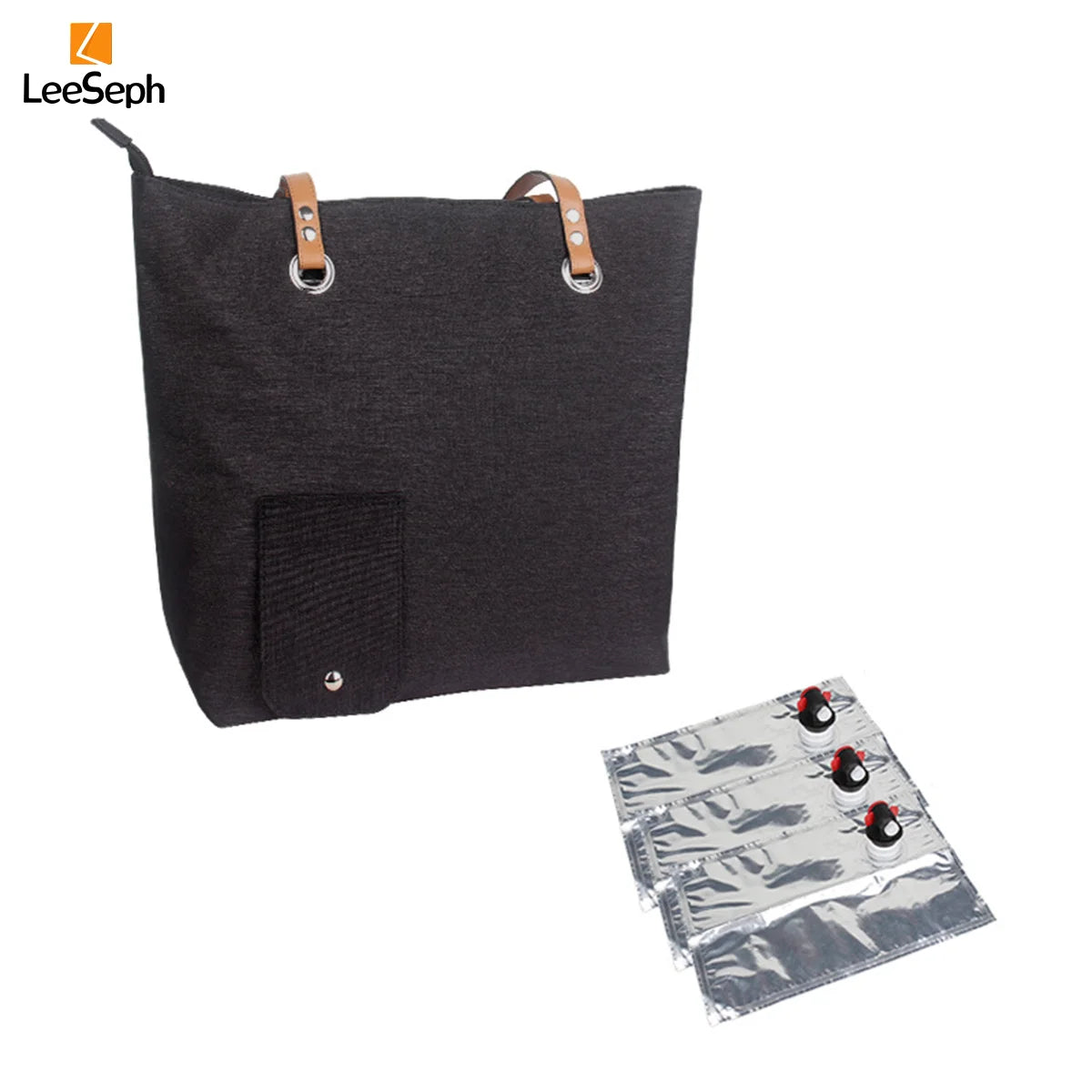 Wine Tote Bag with 3 Wine Bladder Bag and Spout Set, Wine Cooler Bag for Picnics, Camping, Travel, Party, Dinner
