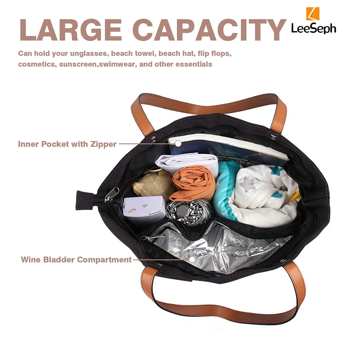 Wine Tote Bag with 3 Wine Bladder Bag and Spout Set, Wine Cooler Bag for Picnics, Camping, Travel, Party, Dinner