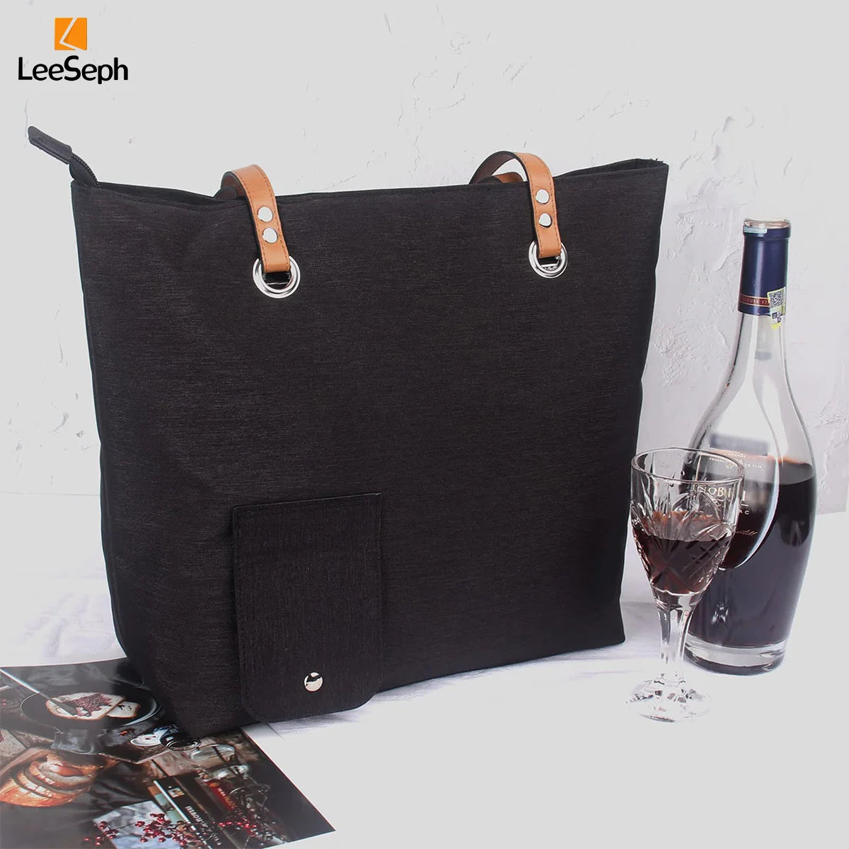 Wine Tote Bag with 3 Wine Bladder Bag and Spout Set, Wine Cooler Bag for Picnics, Camping, Travel, Party, Dinner